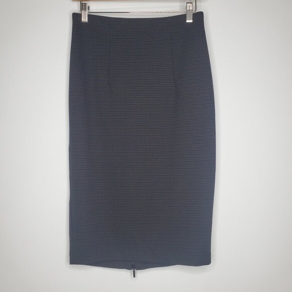 Massimo Fabbro Italy Womens Black Knit Fitted Pencil Skirt Size 2 Zip Up Back - Picture 1 of 9